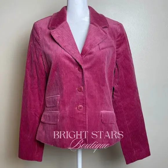 Rare Pink Corduroy Blazer Jacket ASO Lorelai Gilmore Girls Bright Colorful
